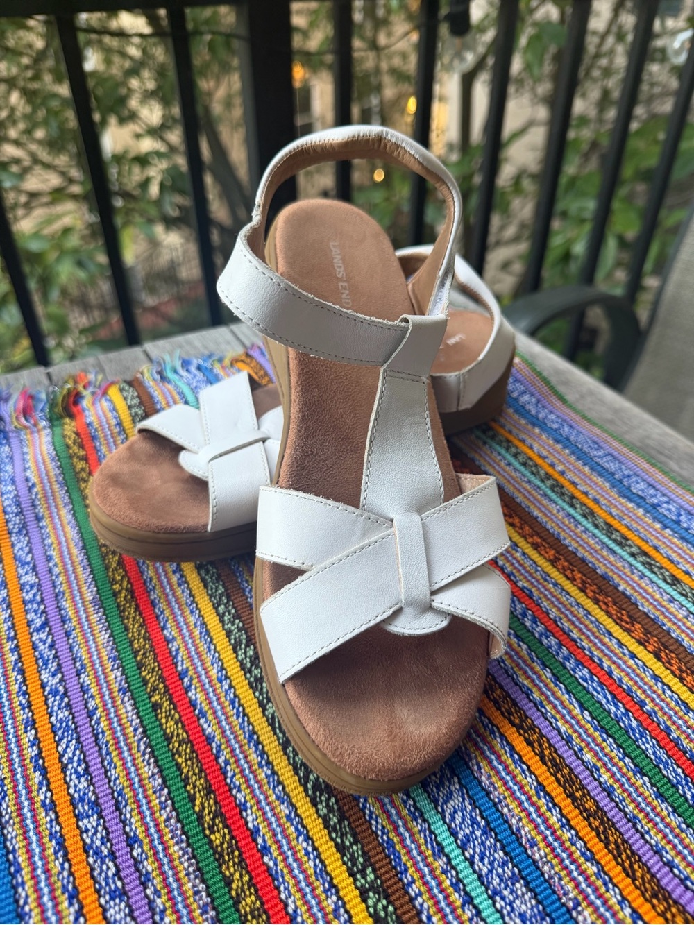 Land’s End T-Strap Comfort Sandals - Size 8
